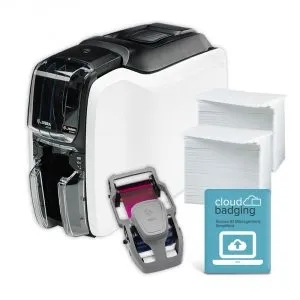 Zebra ZC100 LT Series Single-Sided Card Printer Bundle